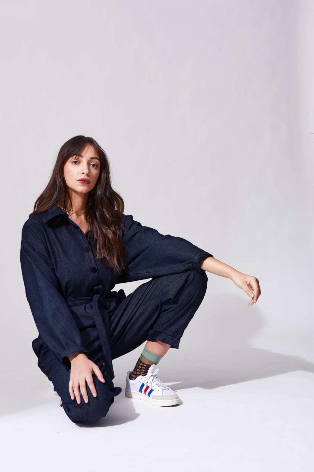 Navy Venise Overall