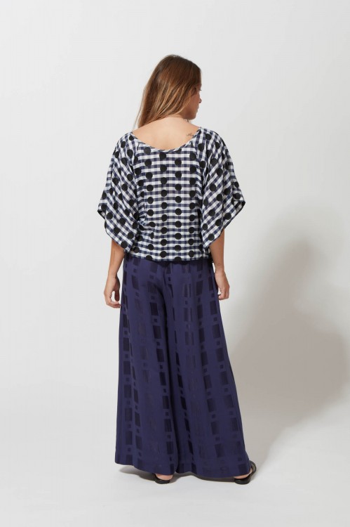 PANTALON PENELOPE MOSAIQUE MARINE