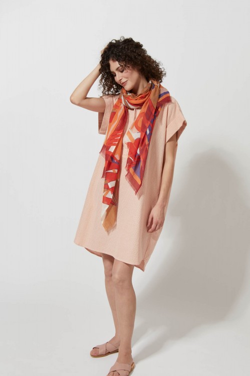 FOULARD ORNEMENT ORANGE