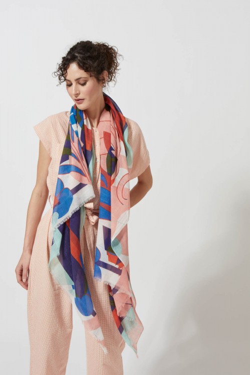 FOULARD ORNEMENT INDIGO