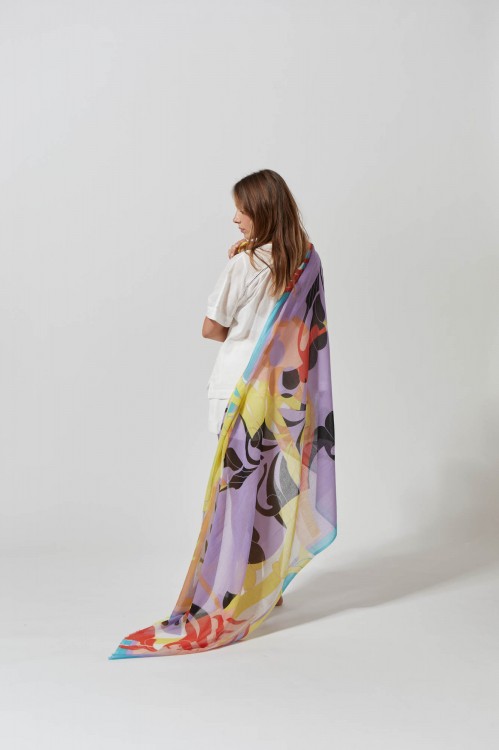 FOULARD ORNEMENT LILAS