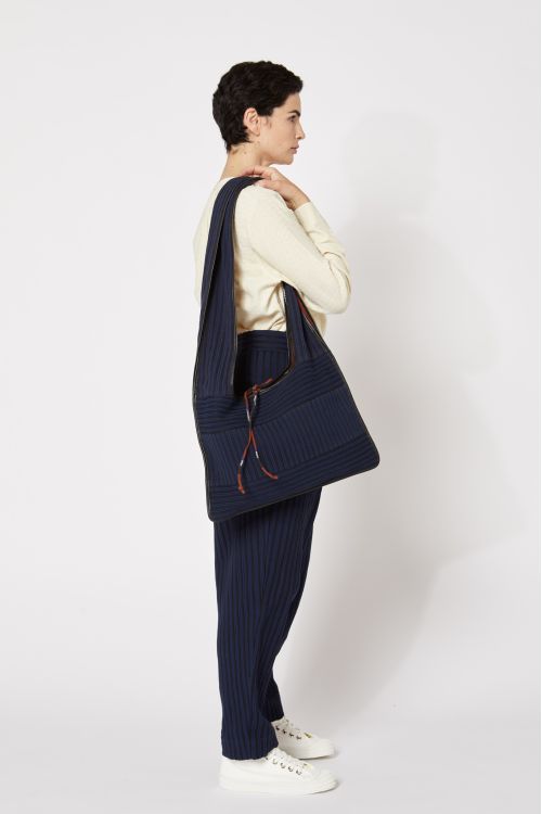 DARK ROSETTA STRIPED CORDUROY BAG