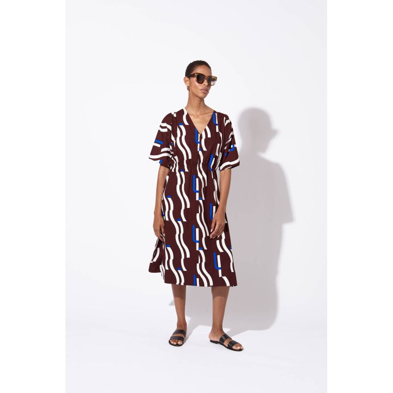 BURGUNDY OLYMPE WAVE DRESS