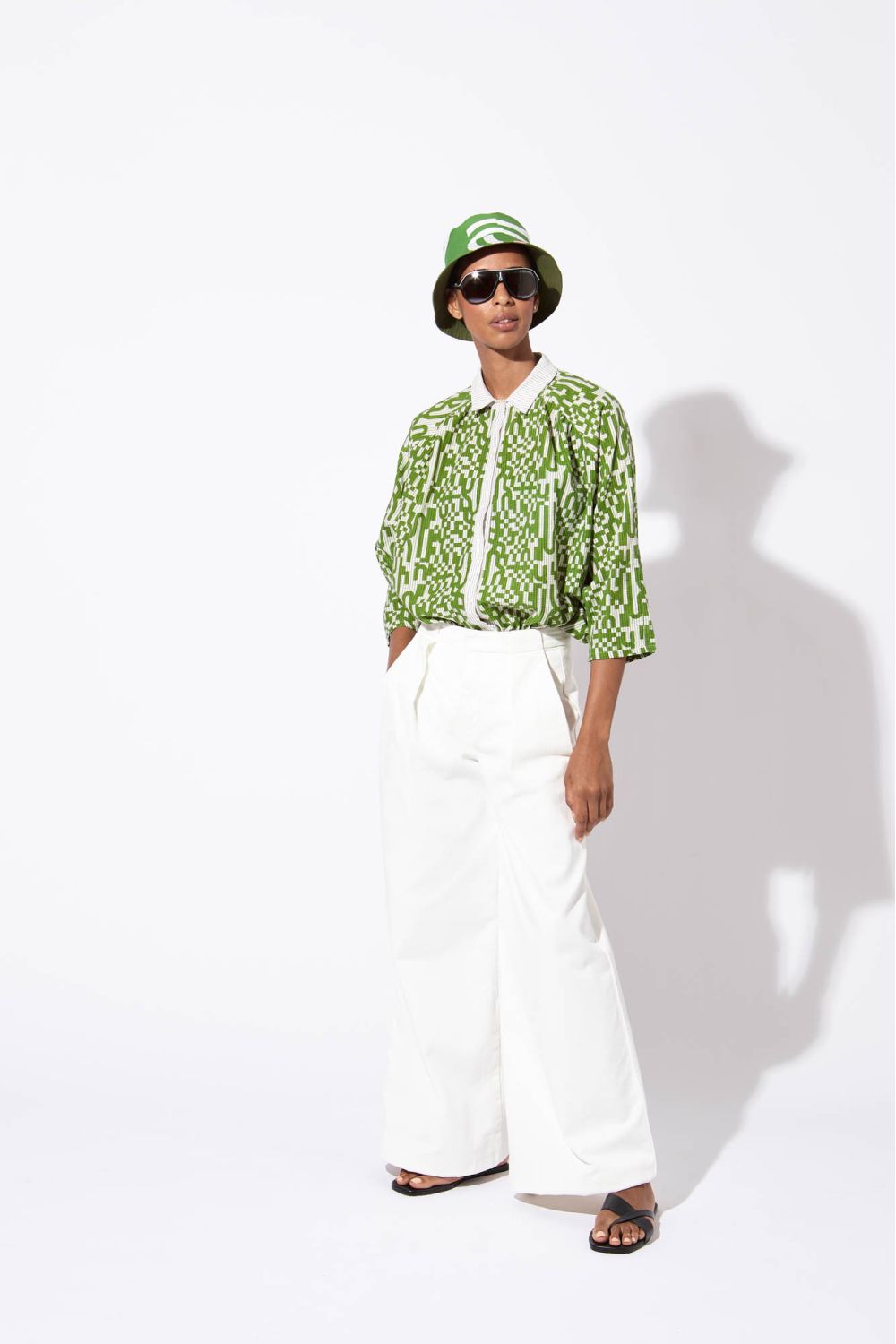 カットソー(長袖+七分) melt the lady wave pattern tops Georgette Top With Scarf | Blumarine