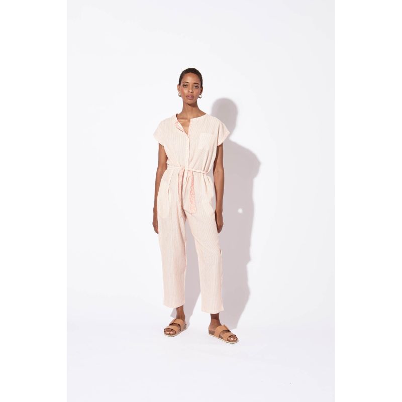 ORANGE MESSINA PIQUÉ JUMPSUIT