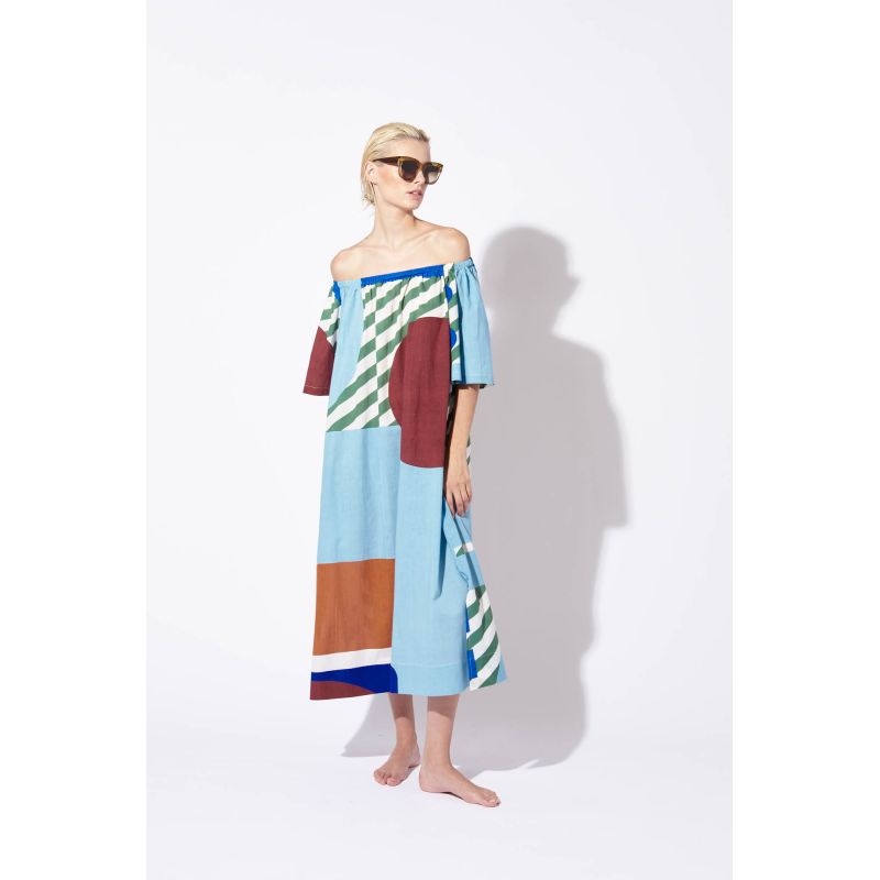 ROBE PALAO CARTE POSTALE BLEU