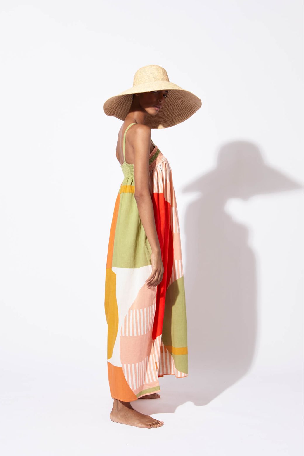 TERRACOTTA IRIS ABSTRACT DRESS