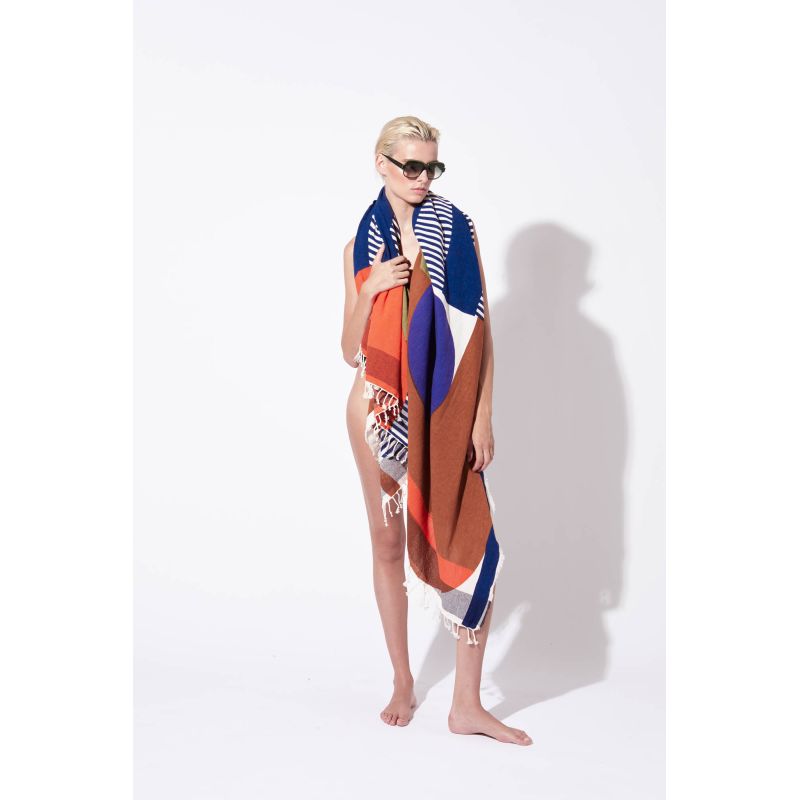 FOUTA ABSTRACT ROUX KAKI