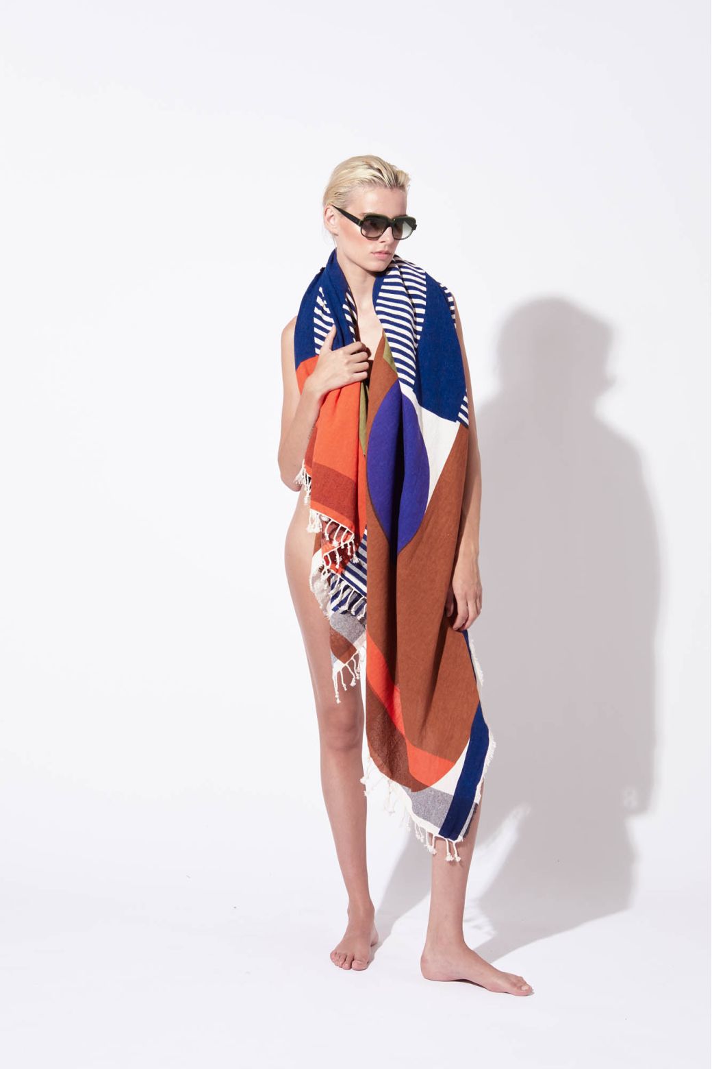 RUST KHAKI ABSTRACT BEACH TOWEL