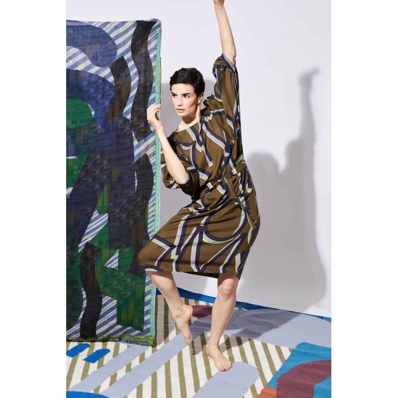 KHAKI SAYA MONOGRAMME DRESS