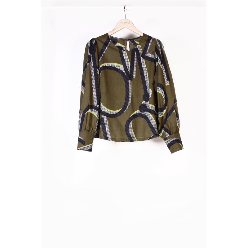 KHAKI CLAUDIA MONOGRAMME TOP KHAKI CLAUDIA MONOGRAMME TOP