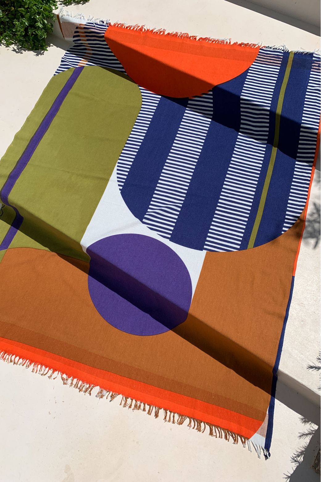 RUST KHAKI ABSTRACT BEACH TOWEL