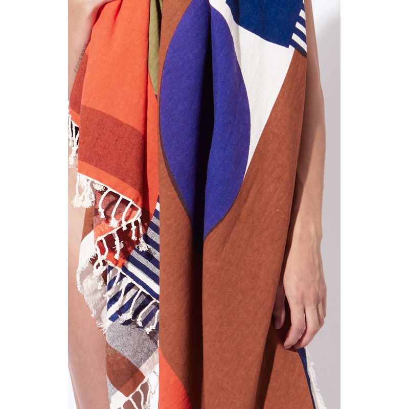 Drap de plage Abstract Roux Kaki