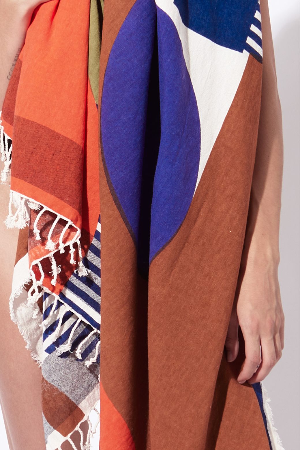 RUST KHAKI ABSTRACT BEACH TOWEL