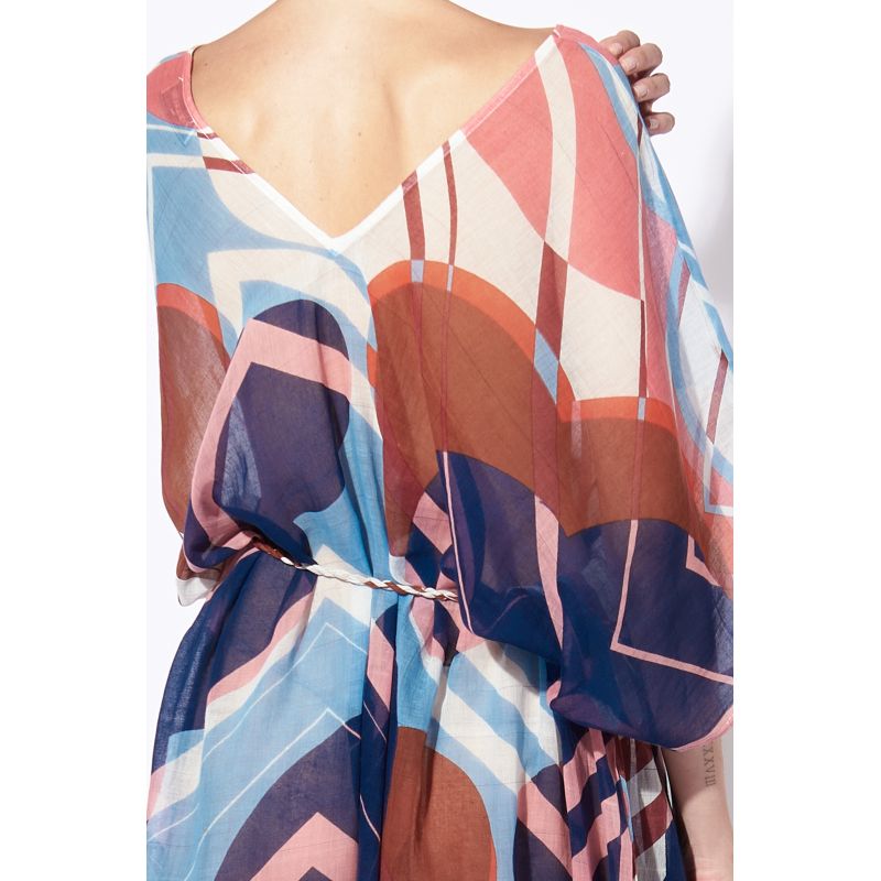 TAN HYDRA PRINTEMPS LONG BEACH DRESS