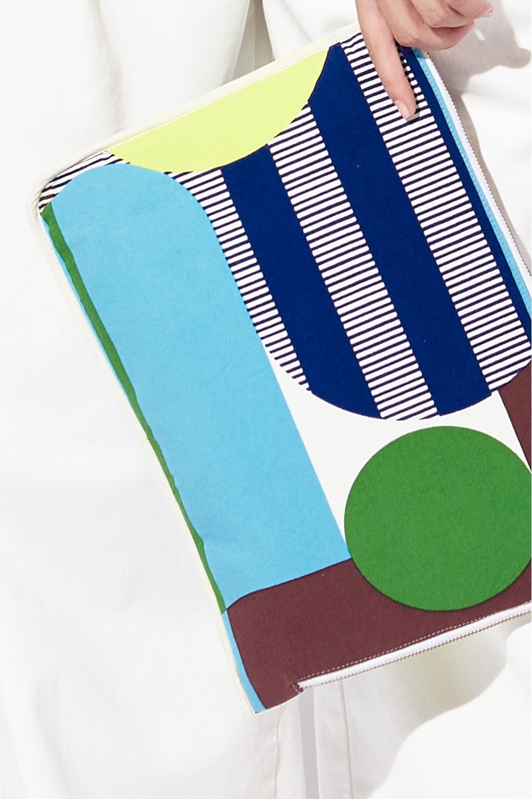 LIME NAVY ABSTRACT COMPUTER POUCH