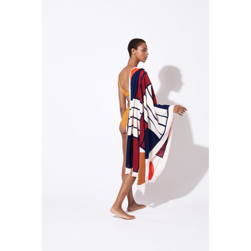 Drap de plage Tempo Pourpre