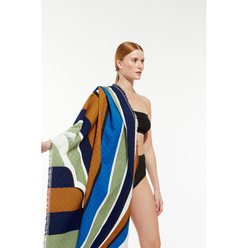 Blue La Vague Beach Towel