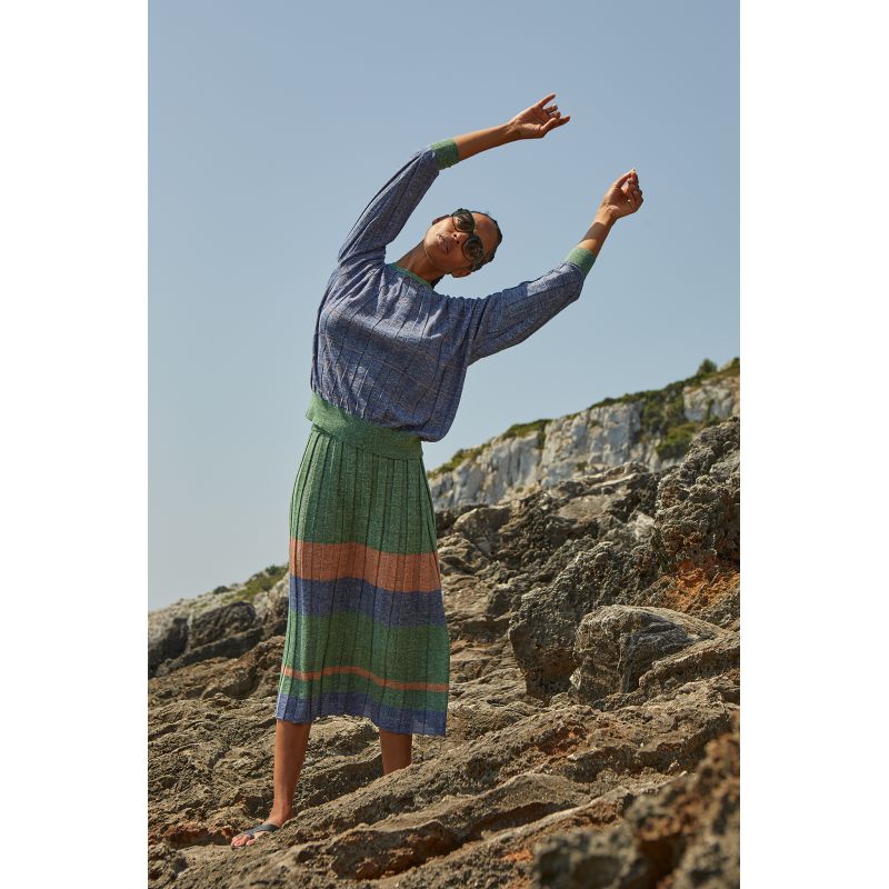 Jupe Lisa Jaspe Tan Bleu
