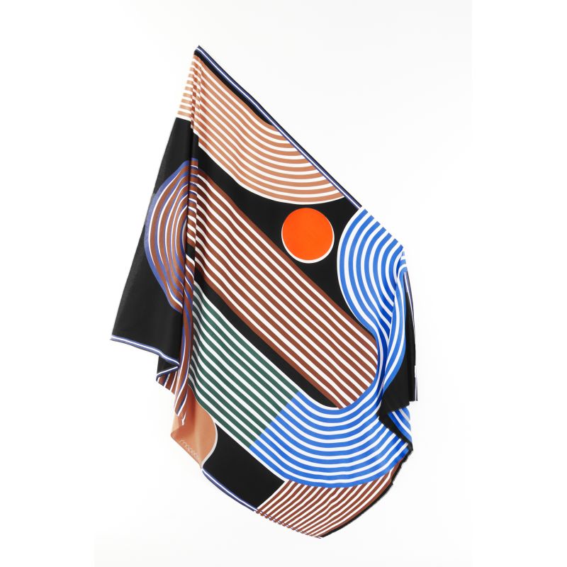 Black Blue Flow Scarf