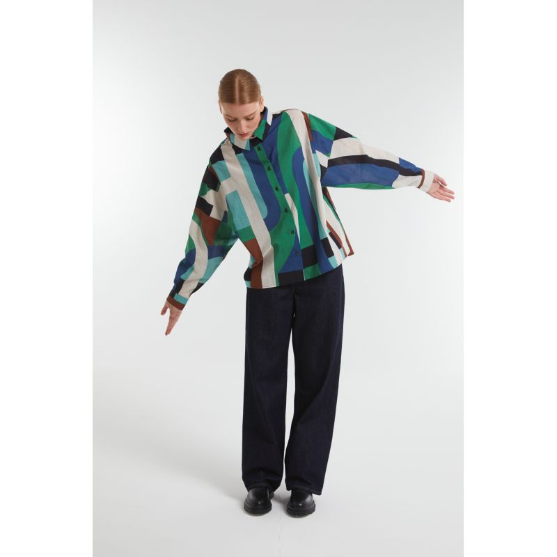 Blue Green Rosalie Supersonic Shirt