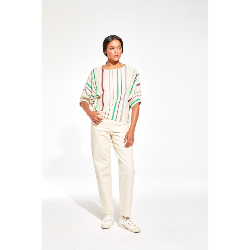 Top Nicole Praia Ecru