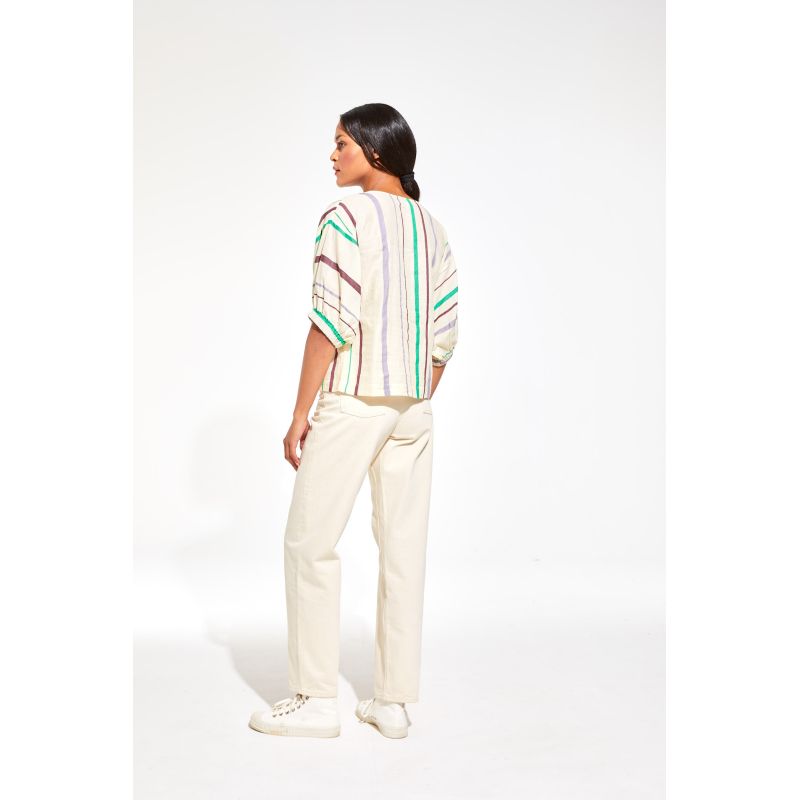 Top Nicole Praia Ecru