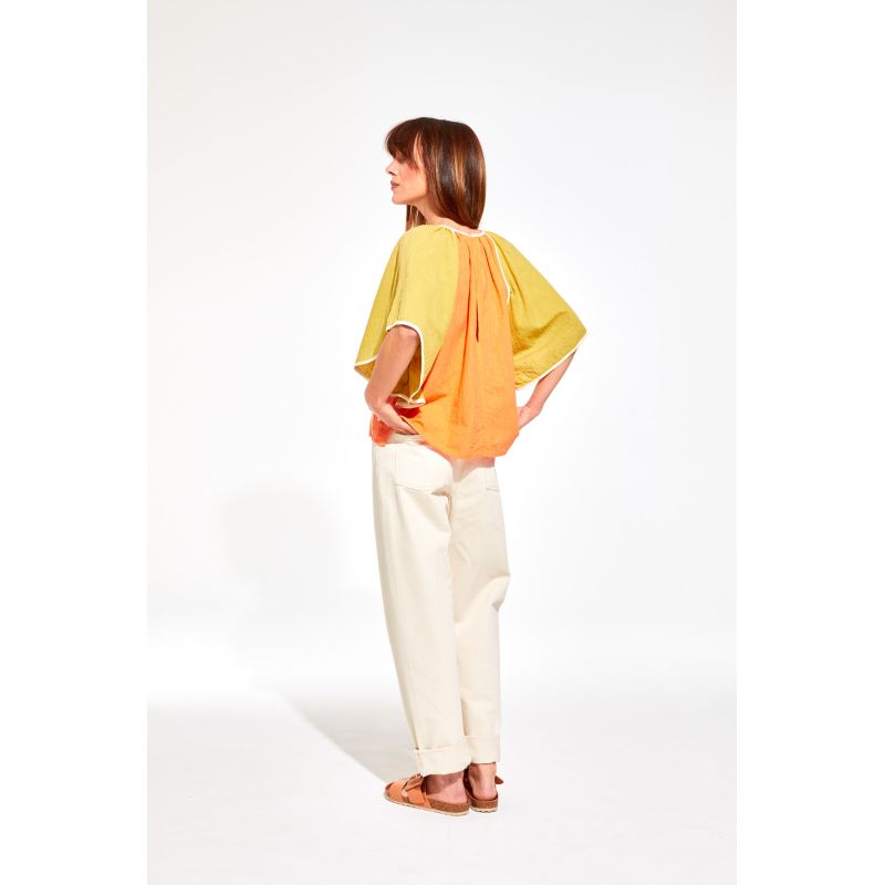 Lita Zephyr Orange Khaki Top