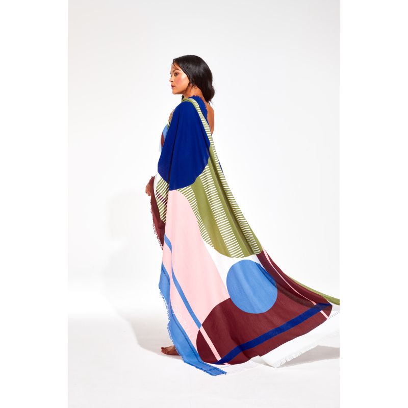 Drap De Plage Abstract Kaki Rose