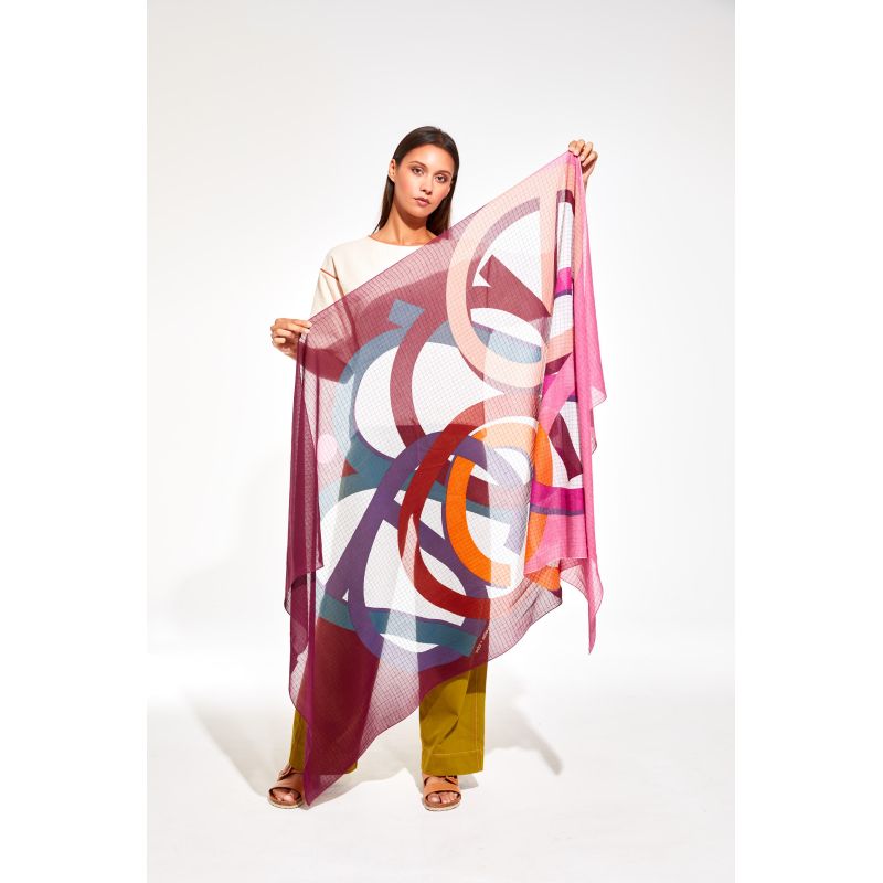 Icone Burgundy Pink Scarf