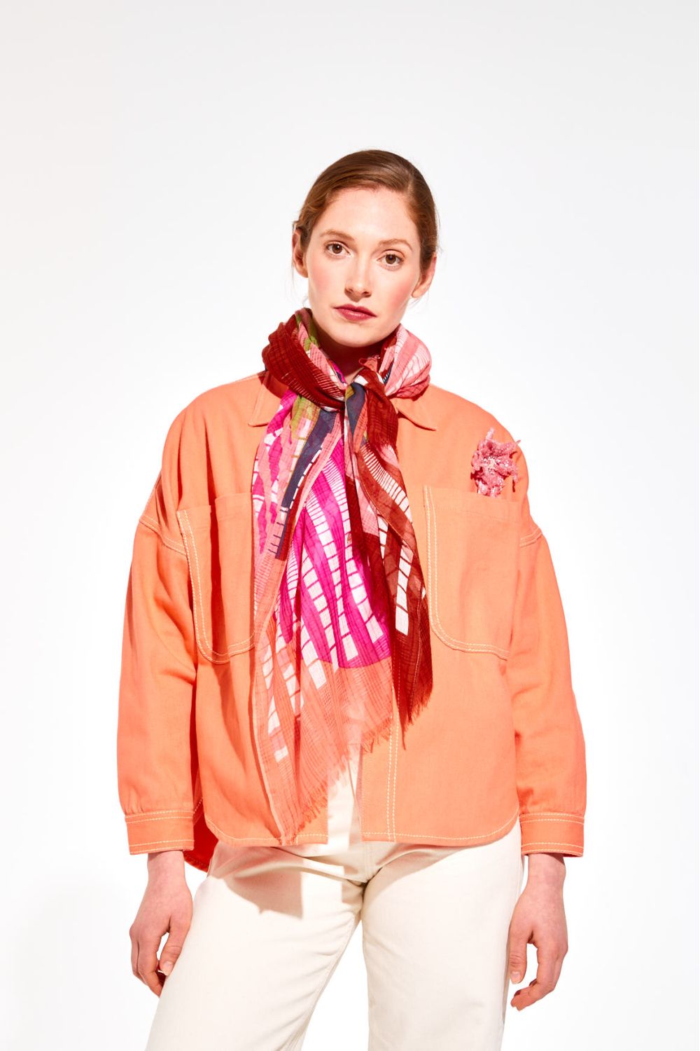 Foulard Moa Graphique Chevrons Colorés - Neuf Sans étiquette, Multicolore, Femme