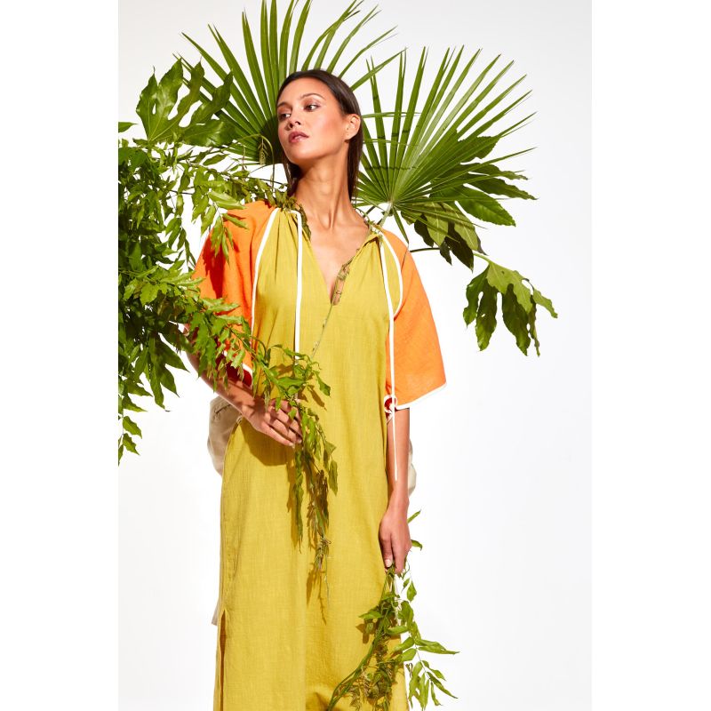 Beth Zephyr Orange Khaki Dress