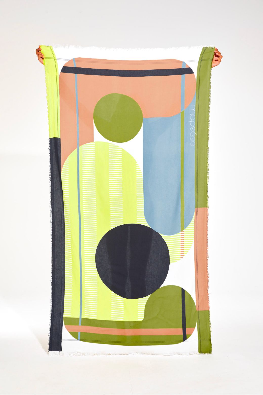 Drap De Plage Abstract Lime