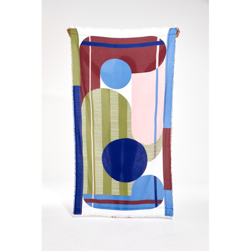 Drap De Plage Abstract Kaki Rose