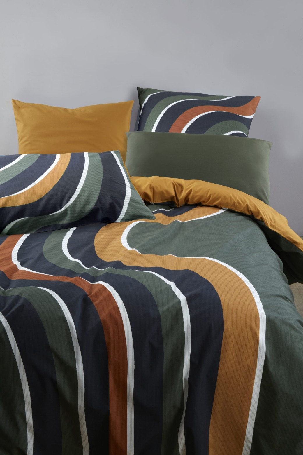 Housse de couette Rythme Kaki 140x220 Housse de couette Rythme Kaki 140x220
