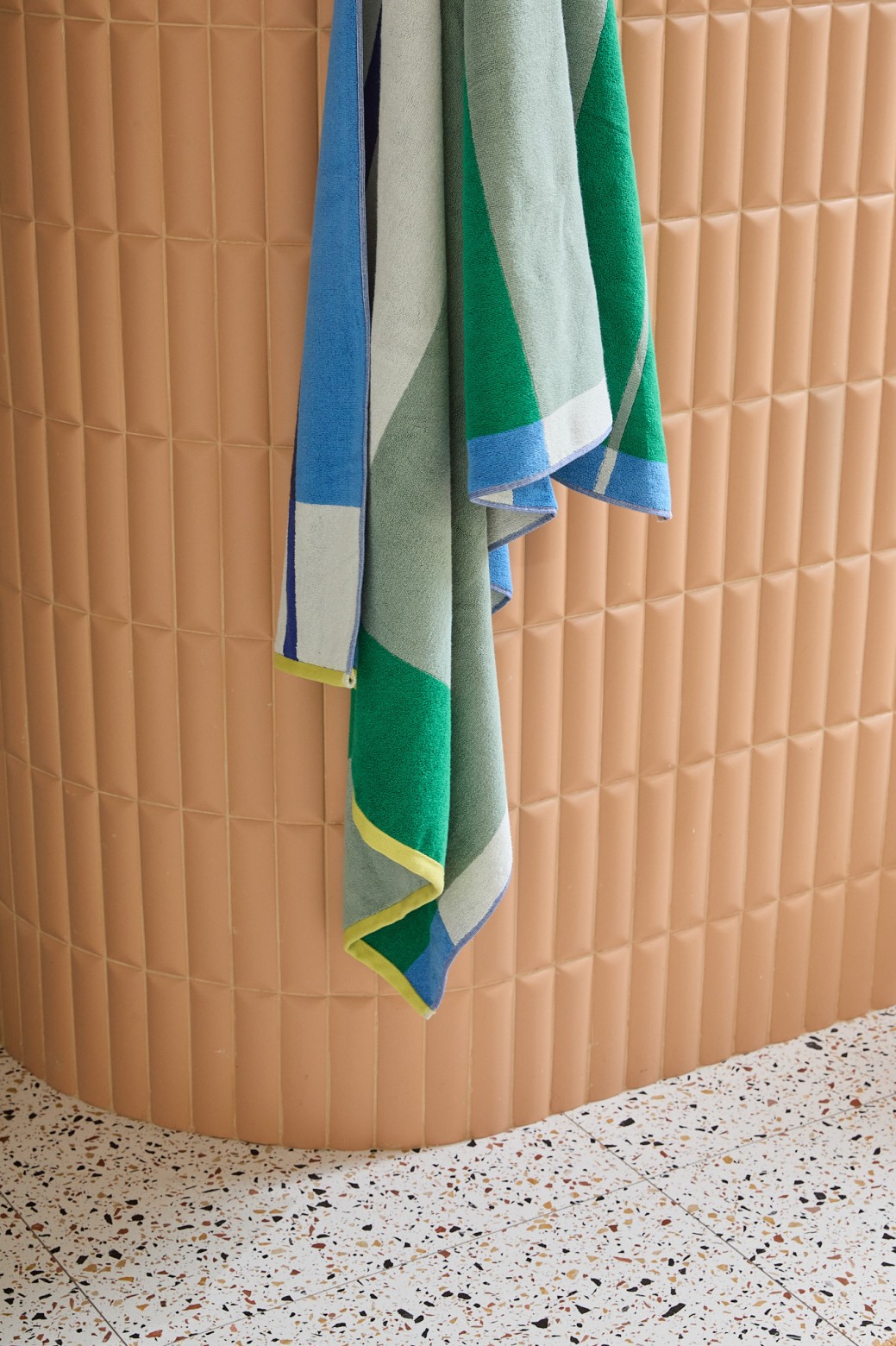 Serviette de bain Color Block Vert  100x170