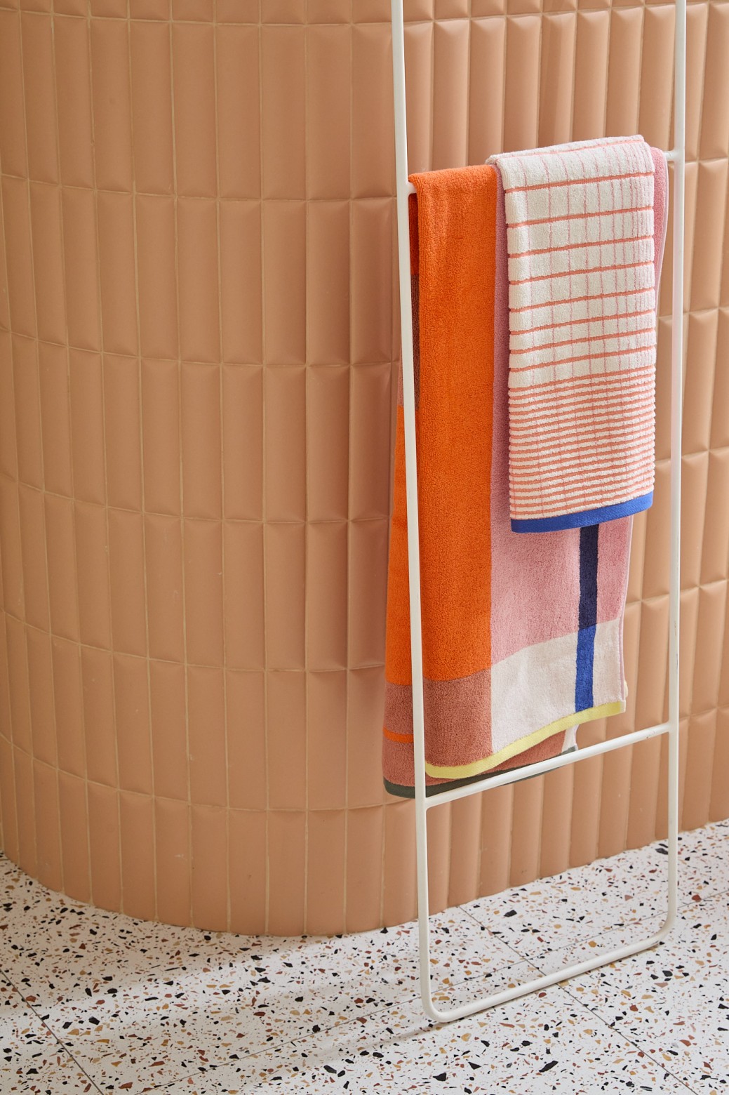 Serviette de bain Color Block Rose