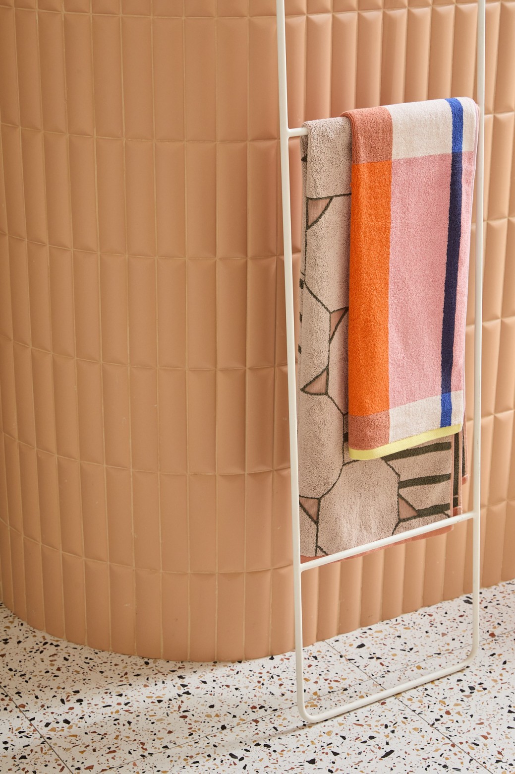 Serviette de bain Color Block Rose