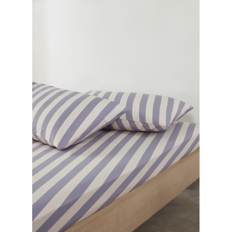 Drap Housse Diagonal Violet   160x200+30