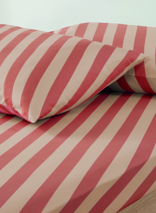 Drap Housse Diagonal Rose