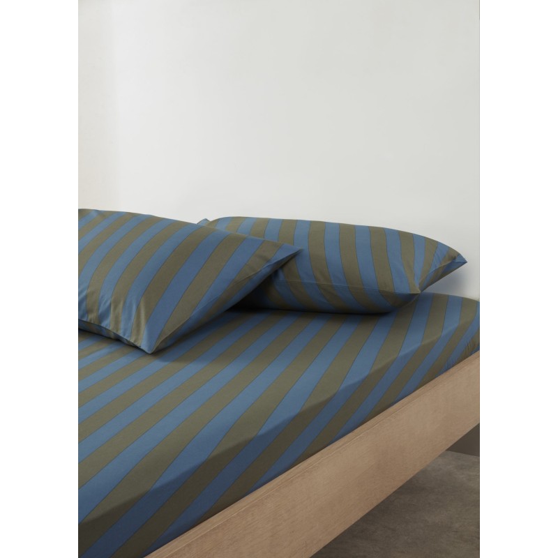 Drap Housse Diagonal Kaki   160x200+30