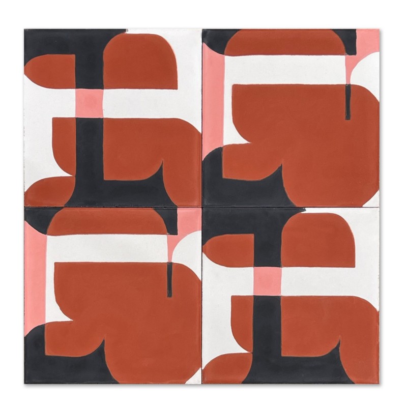 Carreau de ciment Calice poppy