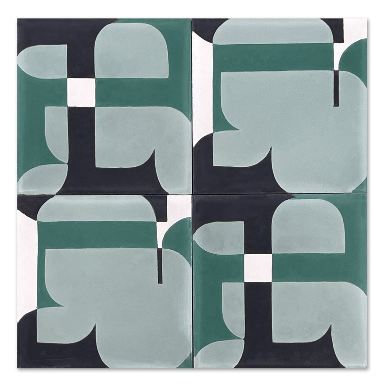 Carreau de ciment Calice Dark Celadon