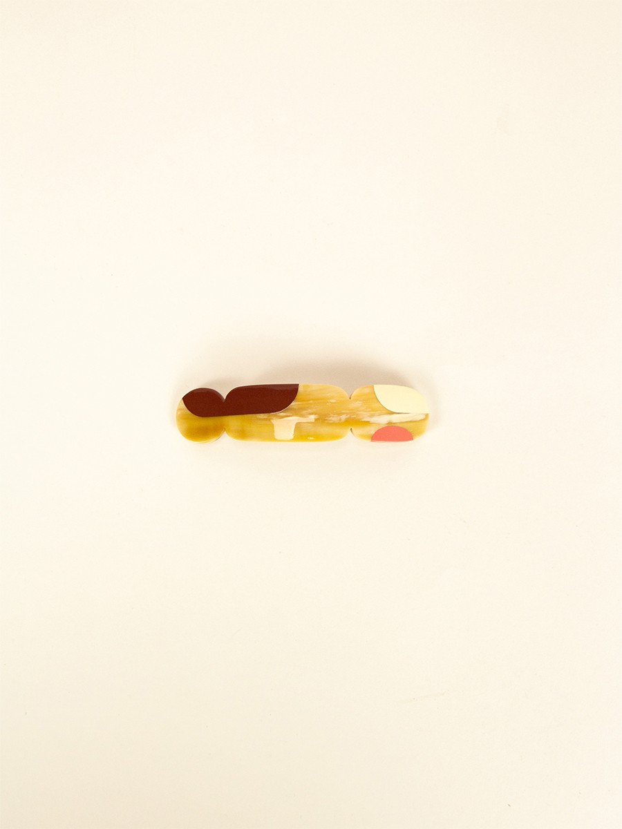 Barrette Nymphe en corne blonde et laque Bordeaux
