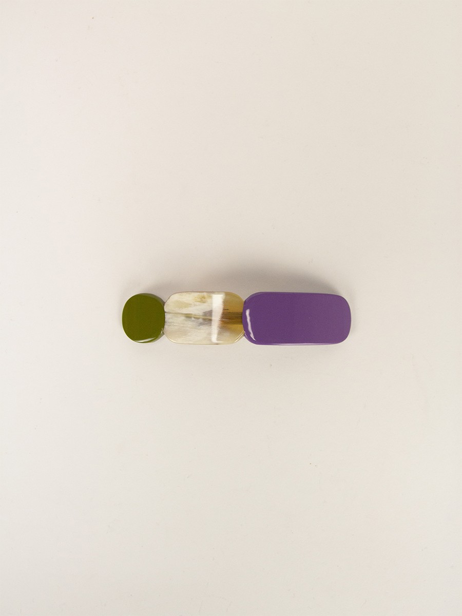 Totem hair clip in blond horn and Parma lacquer