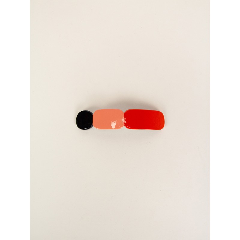 Totem hair clip in black horn and Ginger lacquer