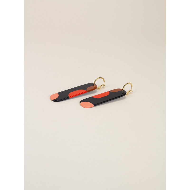 Créoles 75 Nymphe en corne noire et  laque Roux