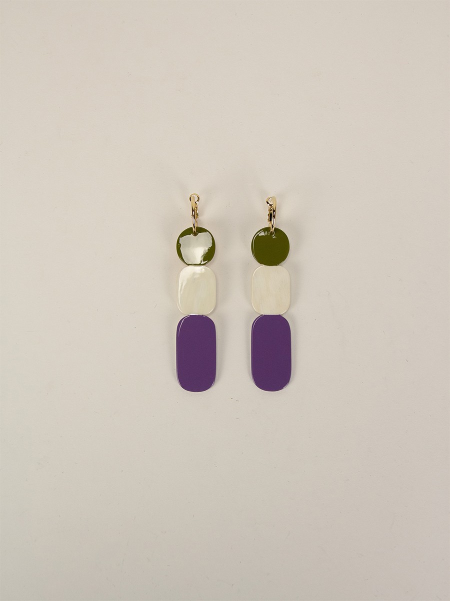 85 Totem hoop earrings in blond horn and Parma lacquer
