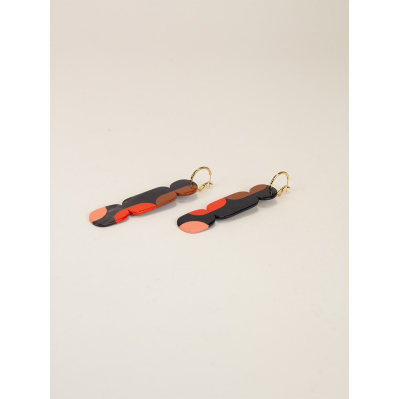 Créoles 85 Nymphe en corne noire et  laque Roux