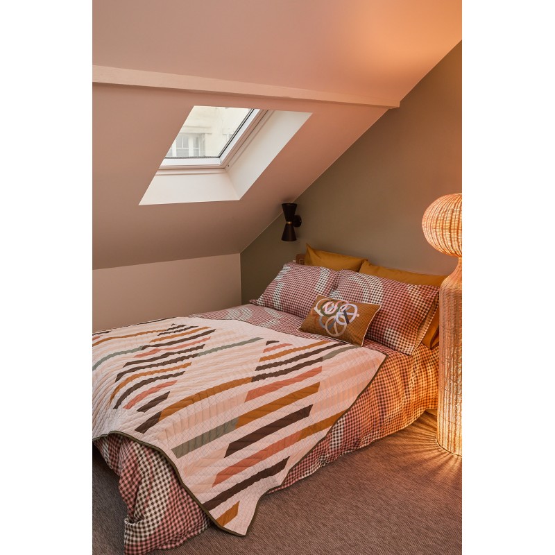 Housse de coussin Vichy Rose 50x75